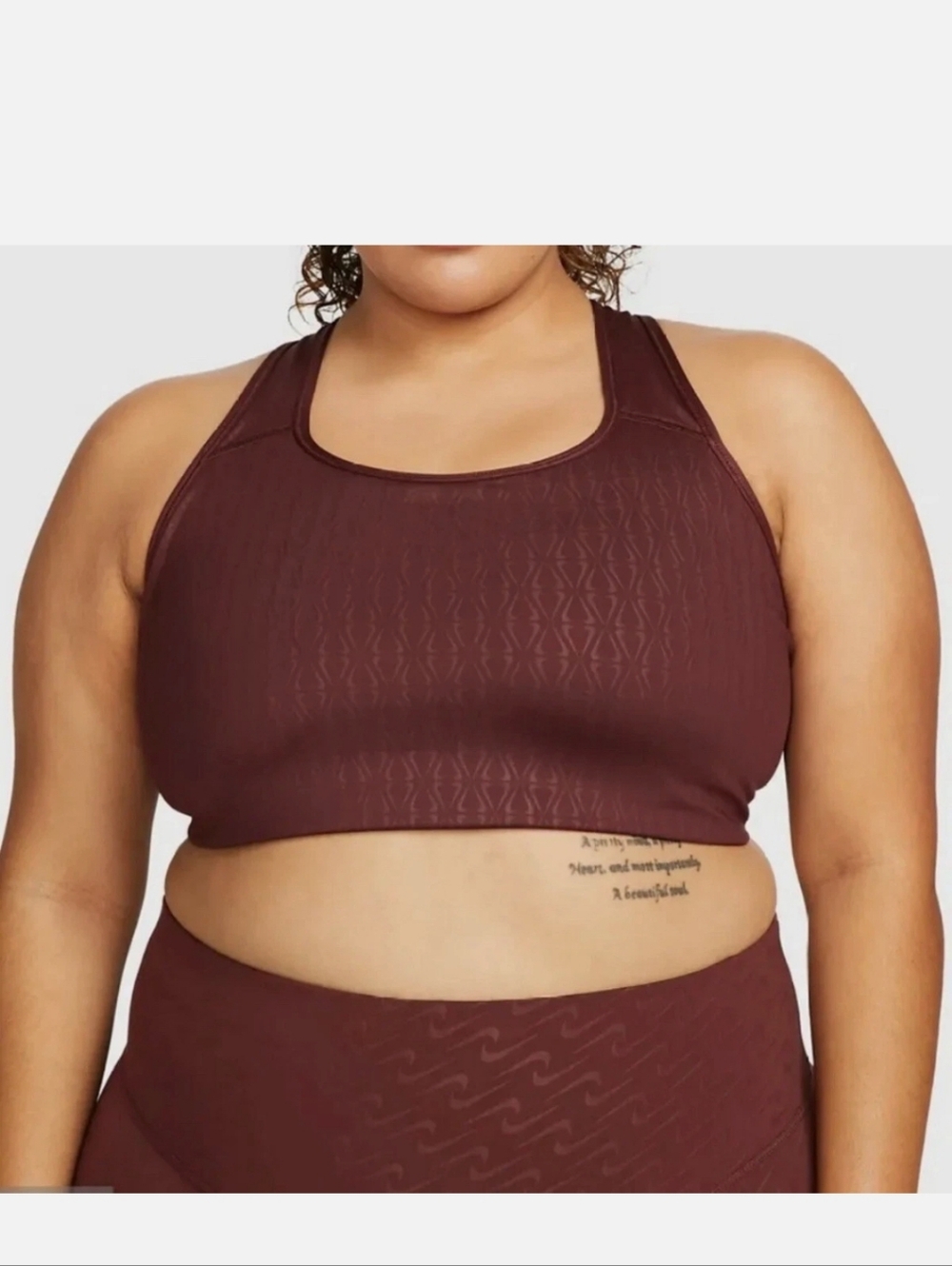 Nike Plus-Size Print Sports Bra in Brown